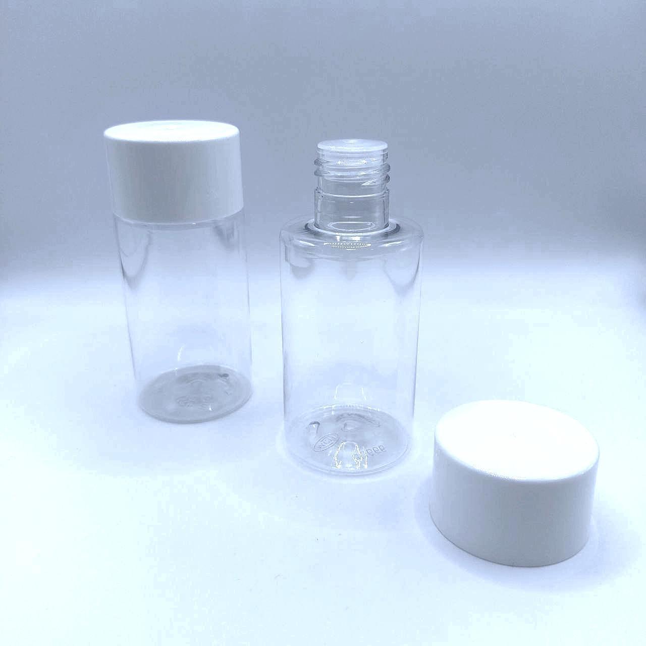 Флакон PET 125 мл 24/415 BU666B прозрачный в комплекте с широкой крышкой с редуктором 3