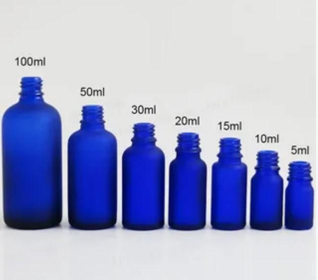 Флаконы стеклянные синие 5-100 мл, резьба 18мм 2