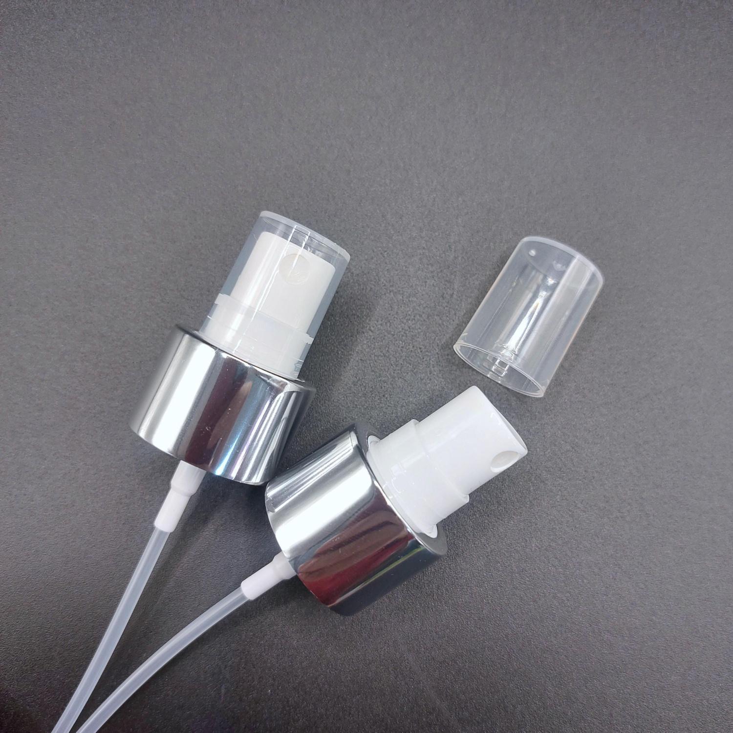 NEW_Спрей 24/410 белый, с алюминиевой серебряной юбкой, с прозрачным колпачком, длина трубки 200мм EF-M1 3