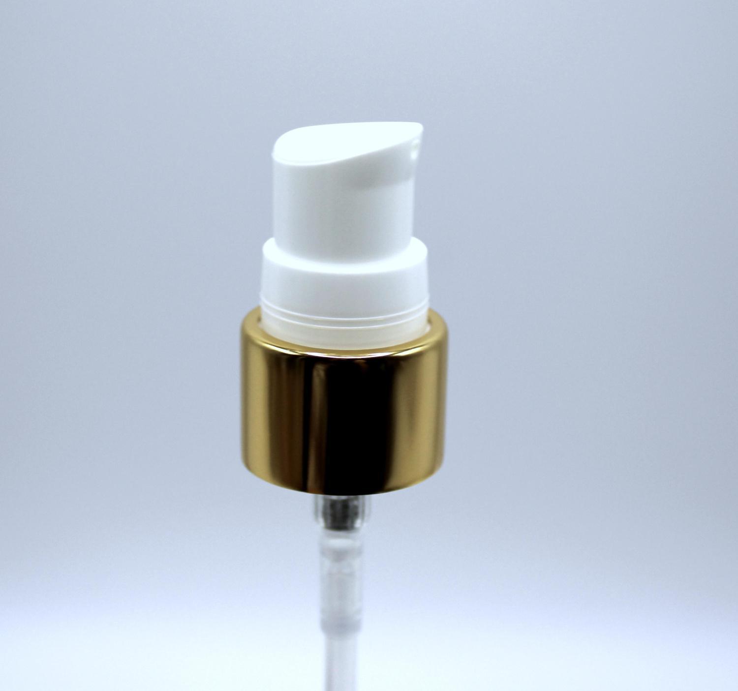 NEW_Дозатор 20/410 белый с алюм.чехлом под золото, кремовый, колпак прозрачный, трубка 150мм ( в выдернутом состоянии) 3
