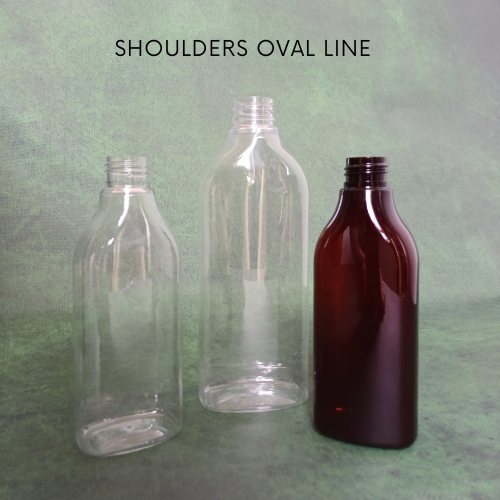 BJ020024.039 прозрачный овальный флакон ПЭТ Shoulders Oval, 200мл, 24/410 3