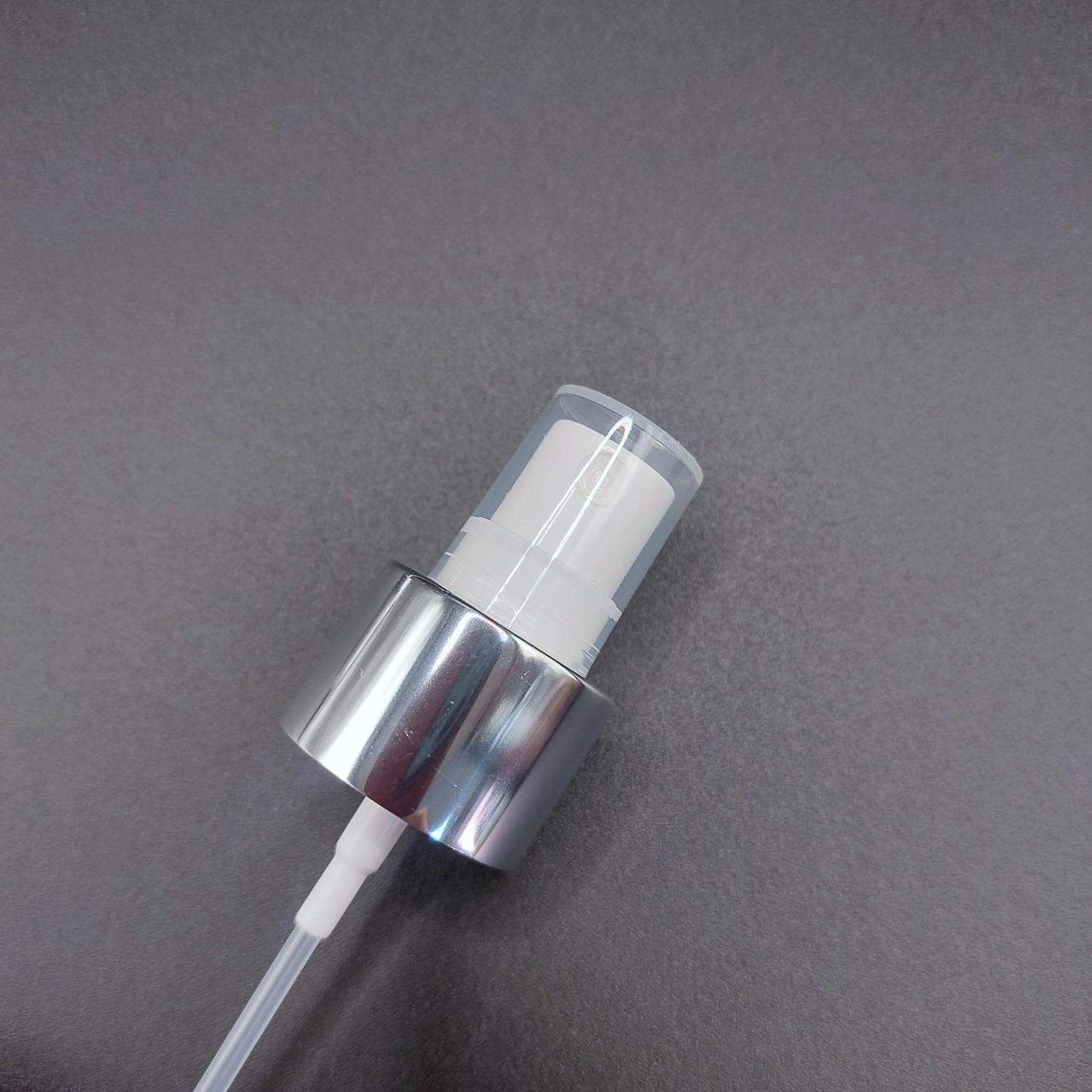 NEW_Спрей 24/410 белый, с алюминиевой серебряной юбкой, с прозрачным колпачком, длина трубки 200мм EF-M1 5