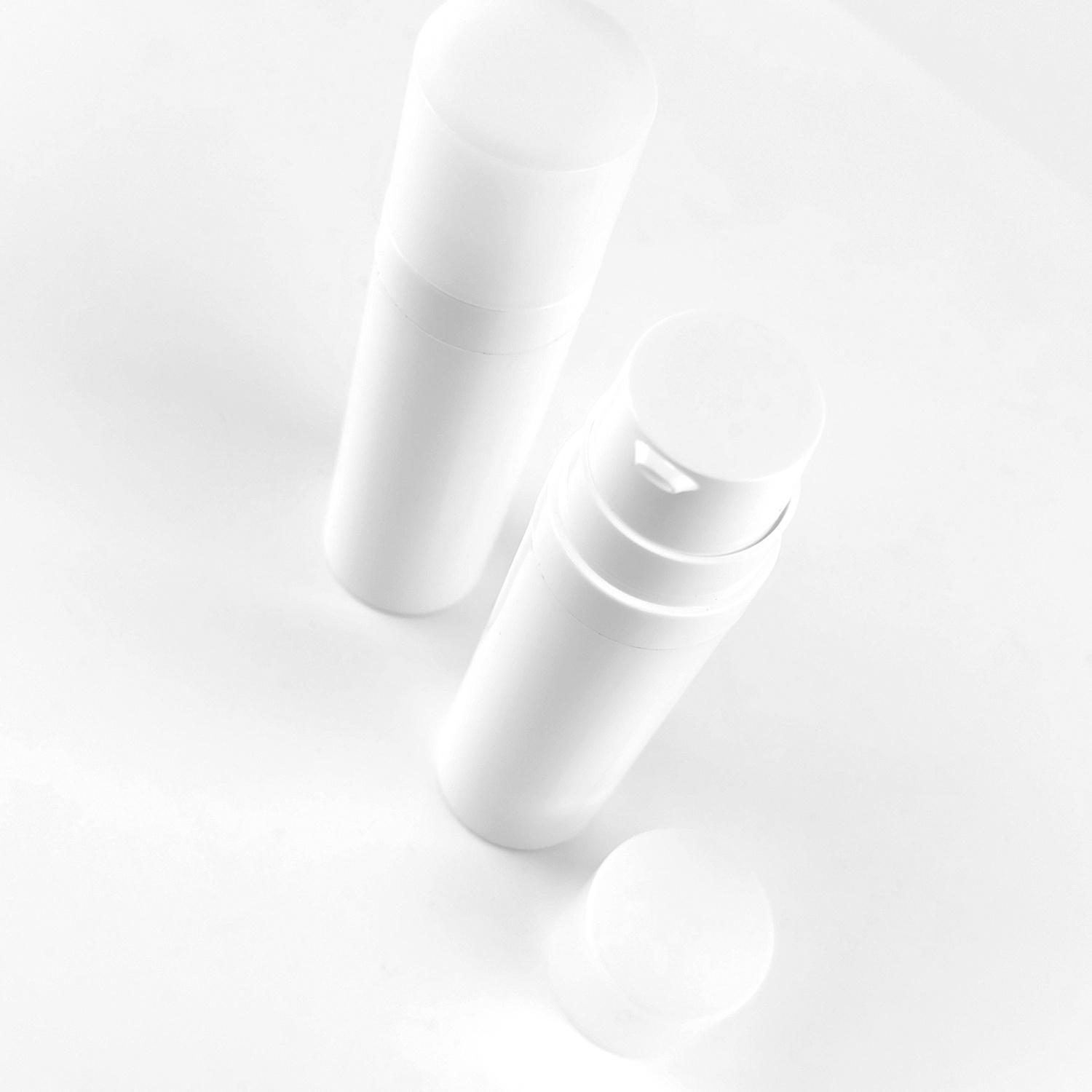 Контейнер диспенсера 30 мл белый с дозатором диспенсера натуральным с натуральным колпаком - АКЦИЯ 2