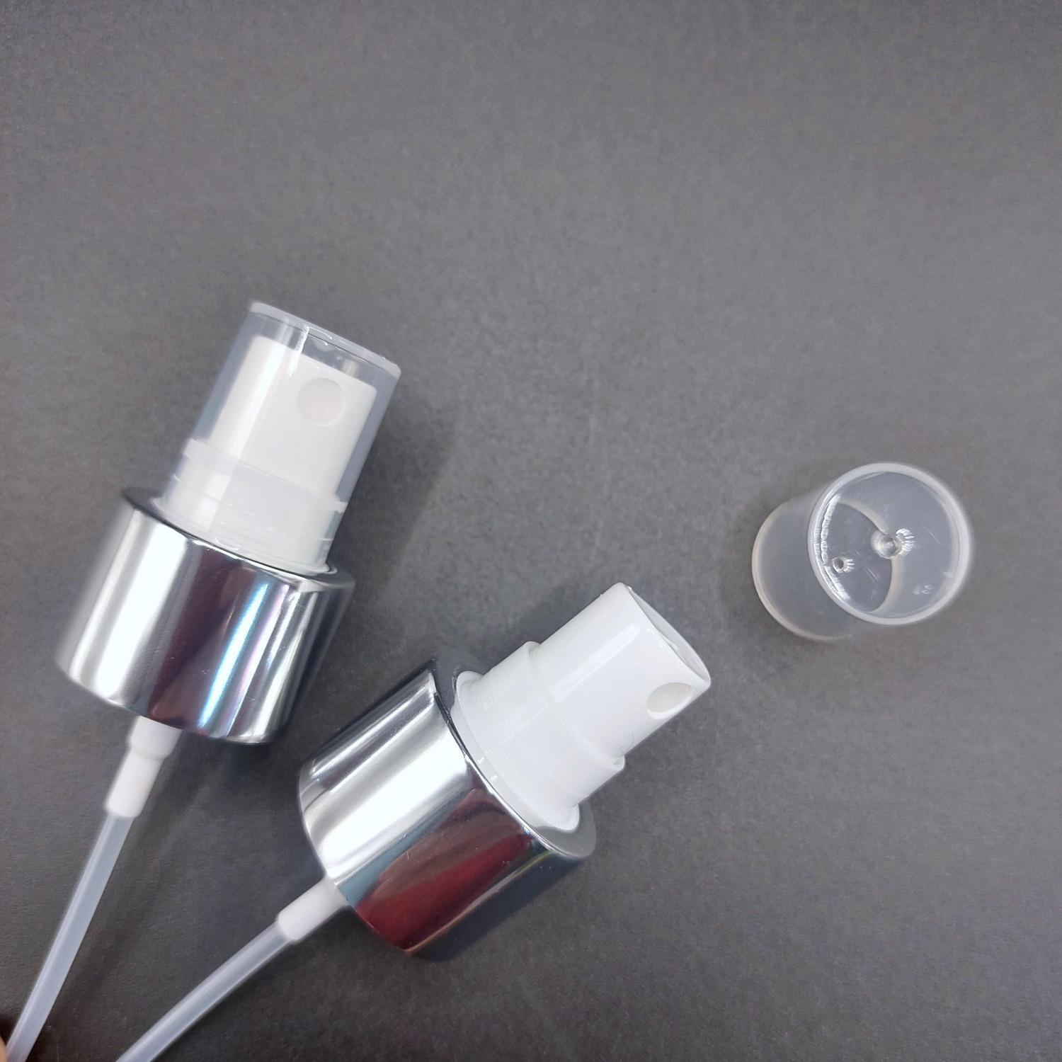 NEW_Спрей 24/410 белый, с алюминиевой серебряной юбкой, с прозрачным колпачком, длина трубки 200мм EF-M1 4