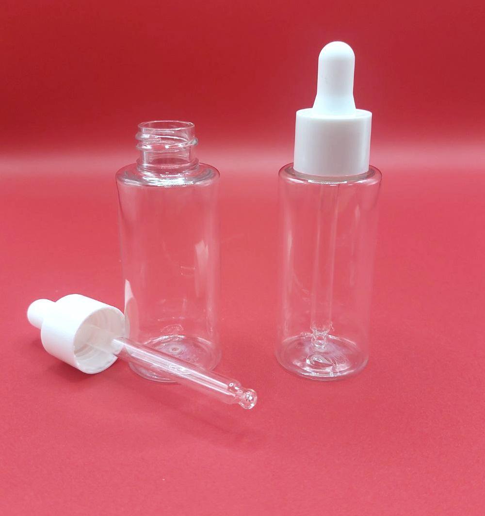 Флакон 50 мл 20/410 РЕТ прозрачный, натуральный без красителя (BU 874 A) в комплекте с пипеткой белой 2