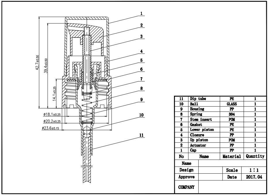 NEW_Дозатор 20/410 белый с алюм.чехлом под золото, кремовый, колпак прозрачный, трубка 150мм ( в выдернутом состоянии) 4