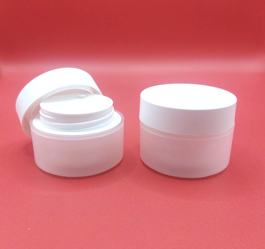 Банка 50мл РР натуральная с белым термосом PIATTO в комплекте с белой крышкой и твердым вкладышем 4