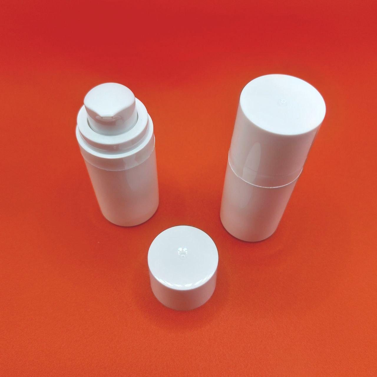 Вакуумный диспенсер RUBY без металлических деталей 15 мл с белым дозатором и колпаком - АКЦИЯ 4