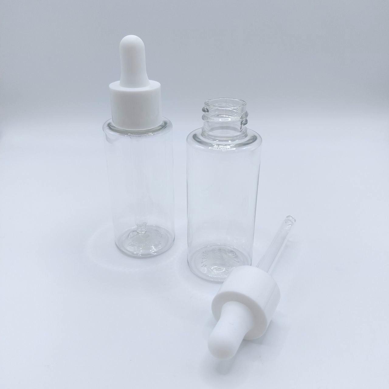 Флакон 50 мл 20/410 РЕТ прозрачный, натуральный без красителя (BU 874 A) в комплекте с пипеткой белой 5