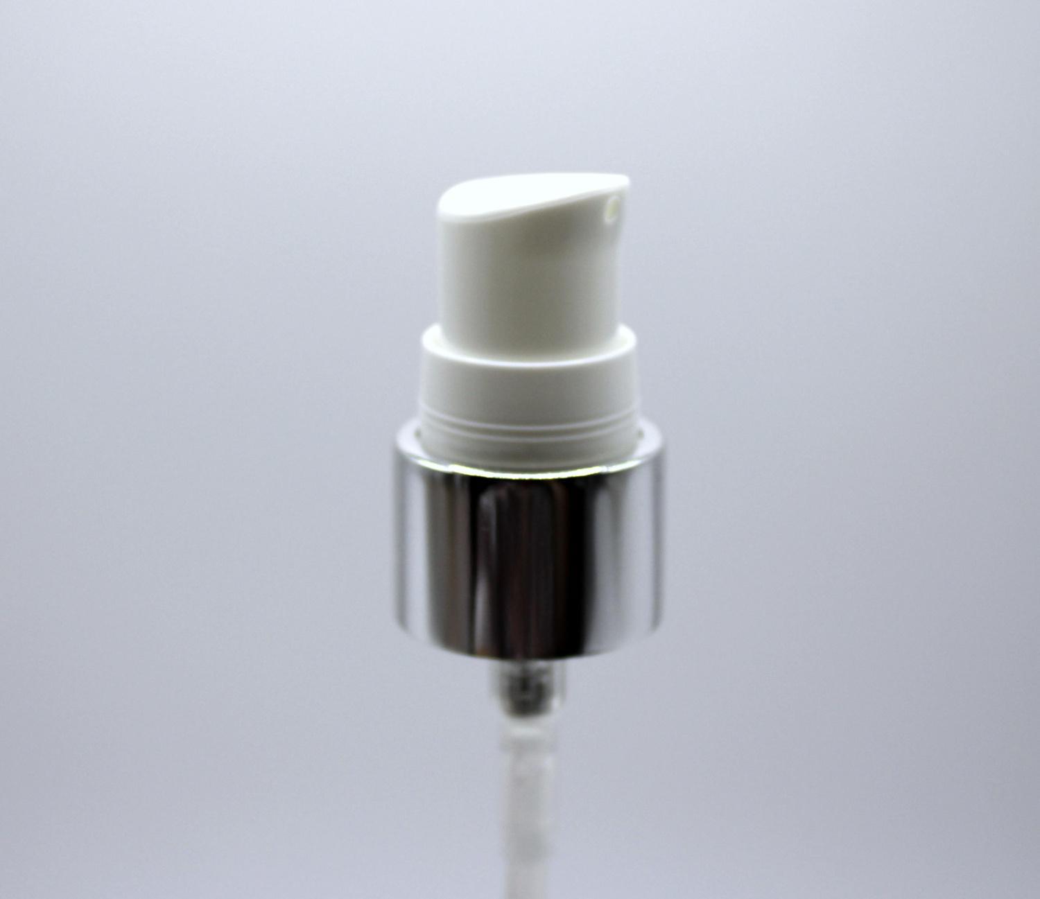 NEW_Дозатор 20/410 белый с алюм.чехлом под серебро, кремовый, колпак прозрачный, трубка 150мм ( в выдернутом состоянии) 3