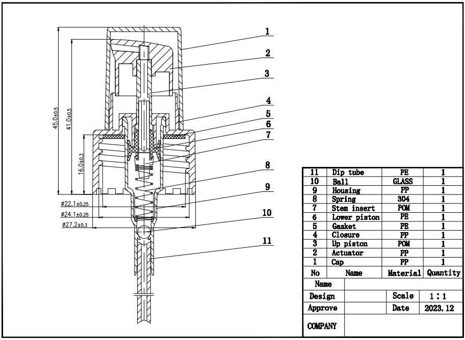 NEW_Дозатор 24/410 черный, с гладкой юбкой, кремовый, колпак прозрачный, трубка 200мм ( в выдернутом состоянии) 4