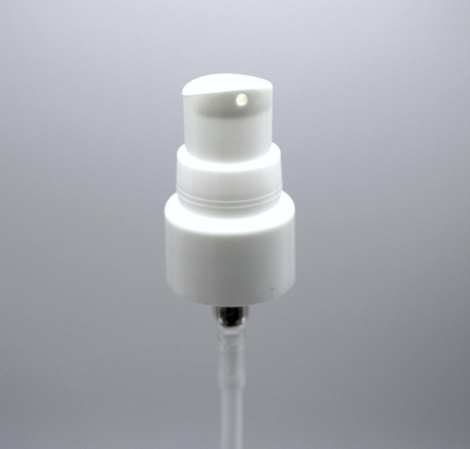 NEW_Дозатор 20/410 белый гладкий, кремовый, колпак прозрачный, трубка 150мм (в выдернутом состоянии) 3