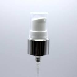 NEW_Дозатор 20/410 белый с алюм.чехлом под серебро, кремовый, колпак прозрачный, трубка 150мм ( в выдернутом состоянии)