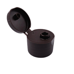 Крышка флип-топ 24/410 PP коричневый непрозрачный 342, низ-матовый, верх-глянцевый отверстие 4,5 мм