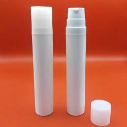 Контейнер диспенсера 50 мл белый с дозатором диспенсера натуральным с натуральным колпаком - АКЦИЯ