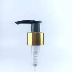 NEW_Дозатор 24/410 с алюминиевым глянцевым чехлом под золото и черным поворотным носиком, длина трубки 200 мм