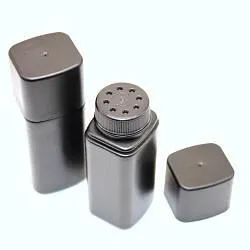 Флакон PE 50мл квадратный матовый под энзимную пудру (тальк) с матовым колпаком