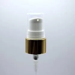 NEW_Дозатор 20/410 белый с алюм.чехлом под золото, кремовый, колпак прозрачный, трубка 150мм ( в выдернутом состоянии)
