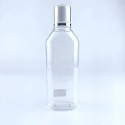 Флакон 200 мл SA прозрачный в комплекте крышкой бело-прозрачной, с ободком серебряным - АКЦИЯ