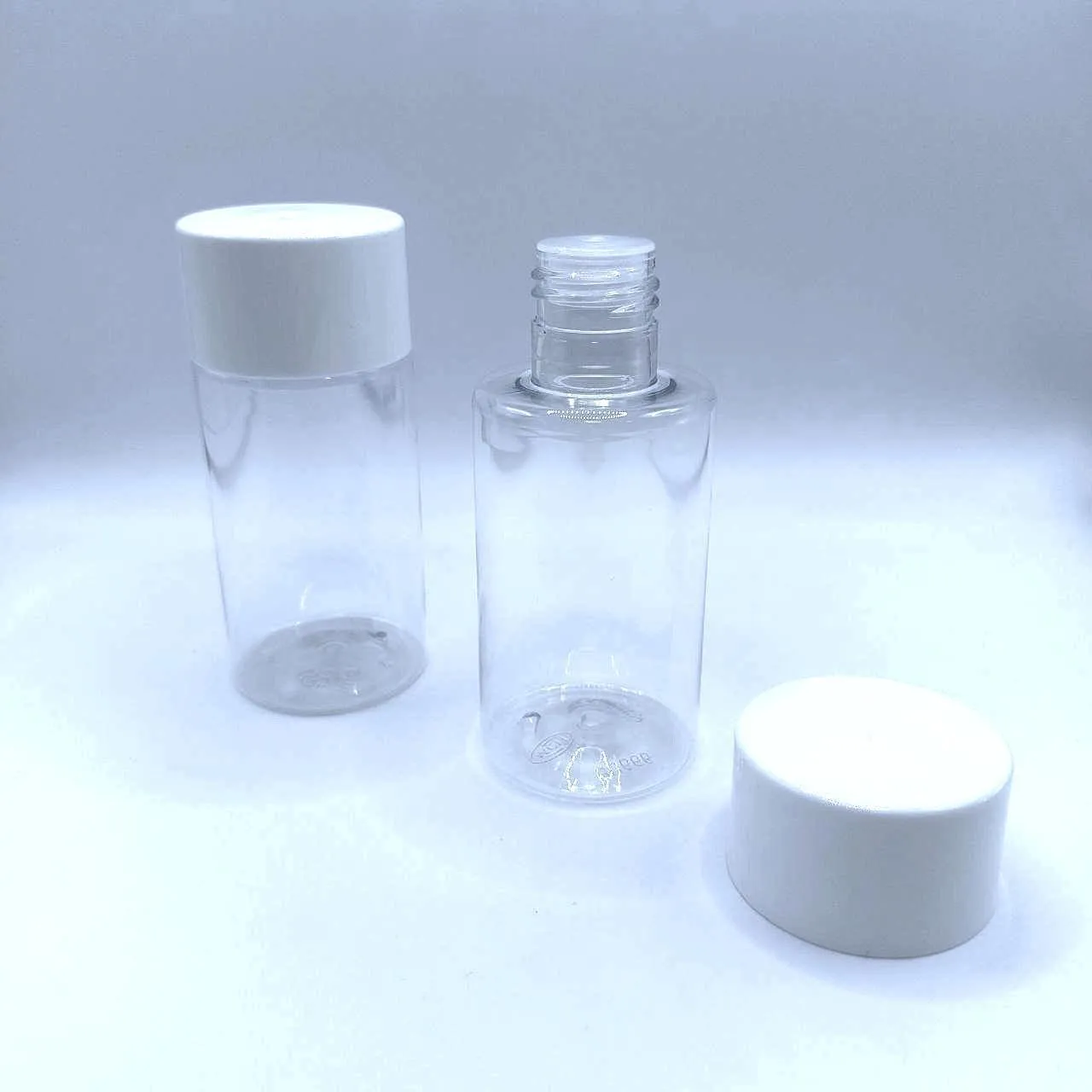 Флакон PET 125 мл 24/415 BU666B прозрачный в комплекте с широкой крышкой с редуктором 3