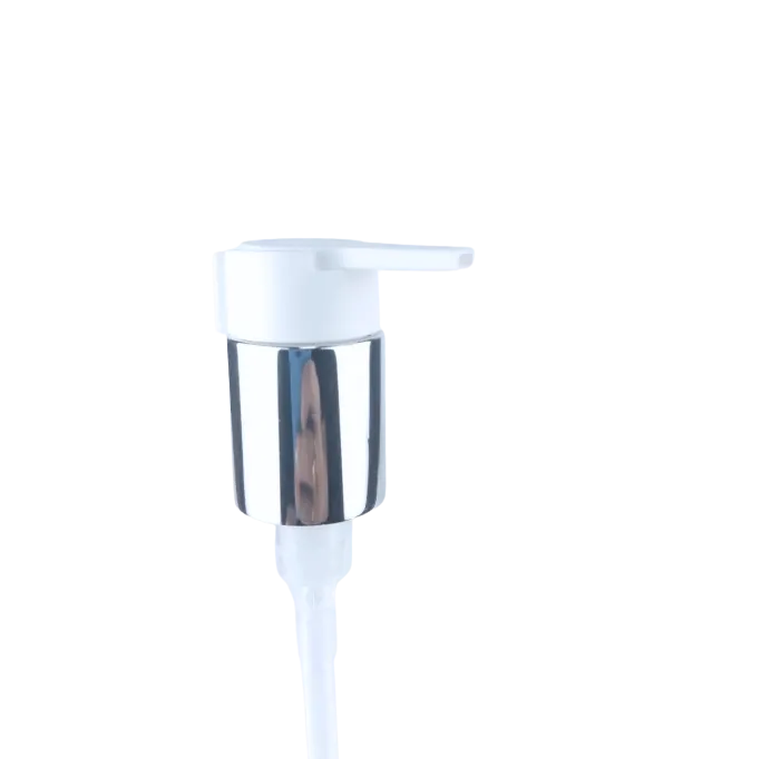 NEW_Дозатор 24/410 белый матовый, юбка алюм.под серебро, с матовой белой клипсой, бесконтактный, трубка 200мм (в выдернутом состоянии)