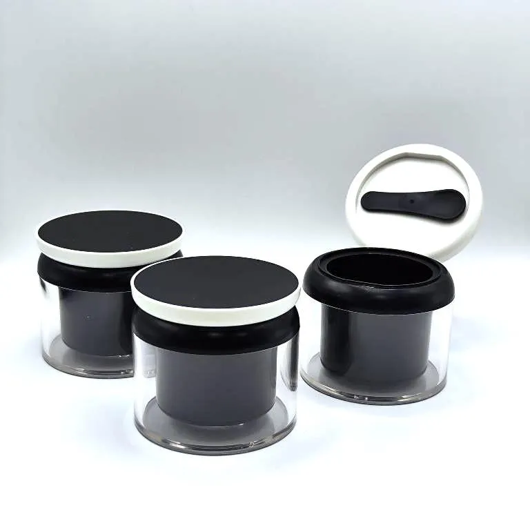 Банка косметическая 100мл refill (со сменным термосом), в комплекте с лопаточкой на магните