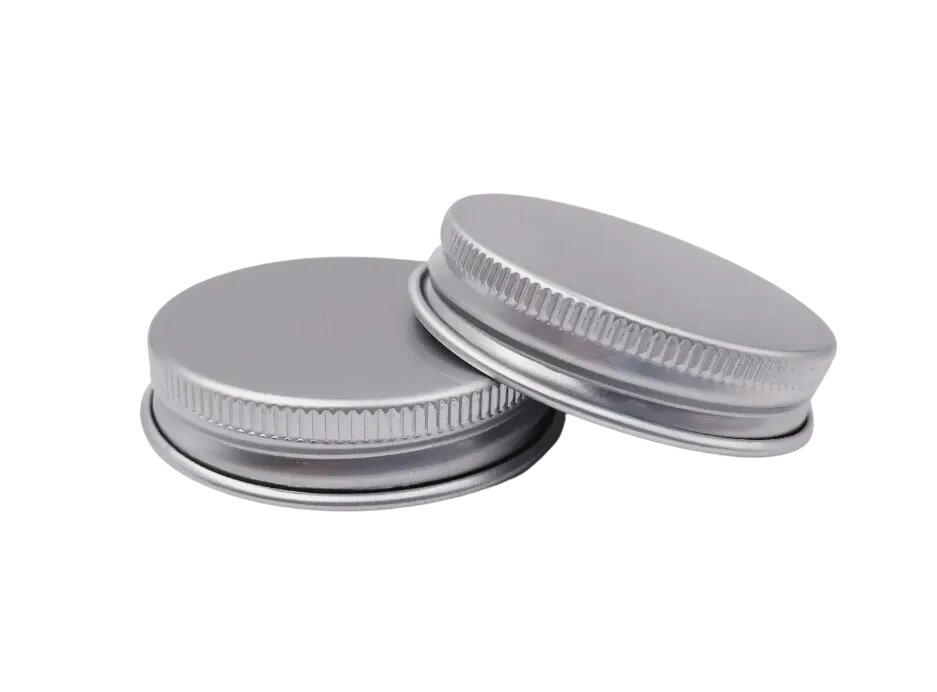 Крышка алюминиевая 45 mm (45*11mm)  серебристая с самоклеющейся мембраной