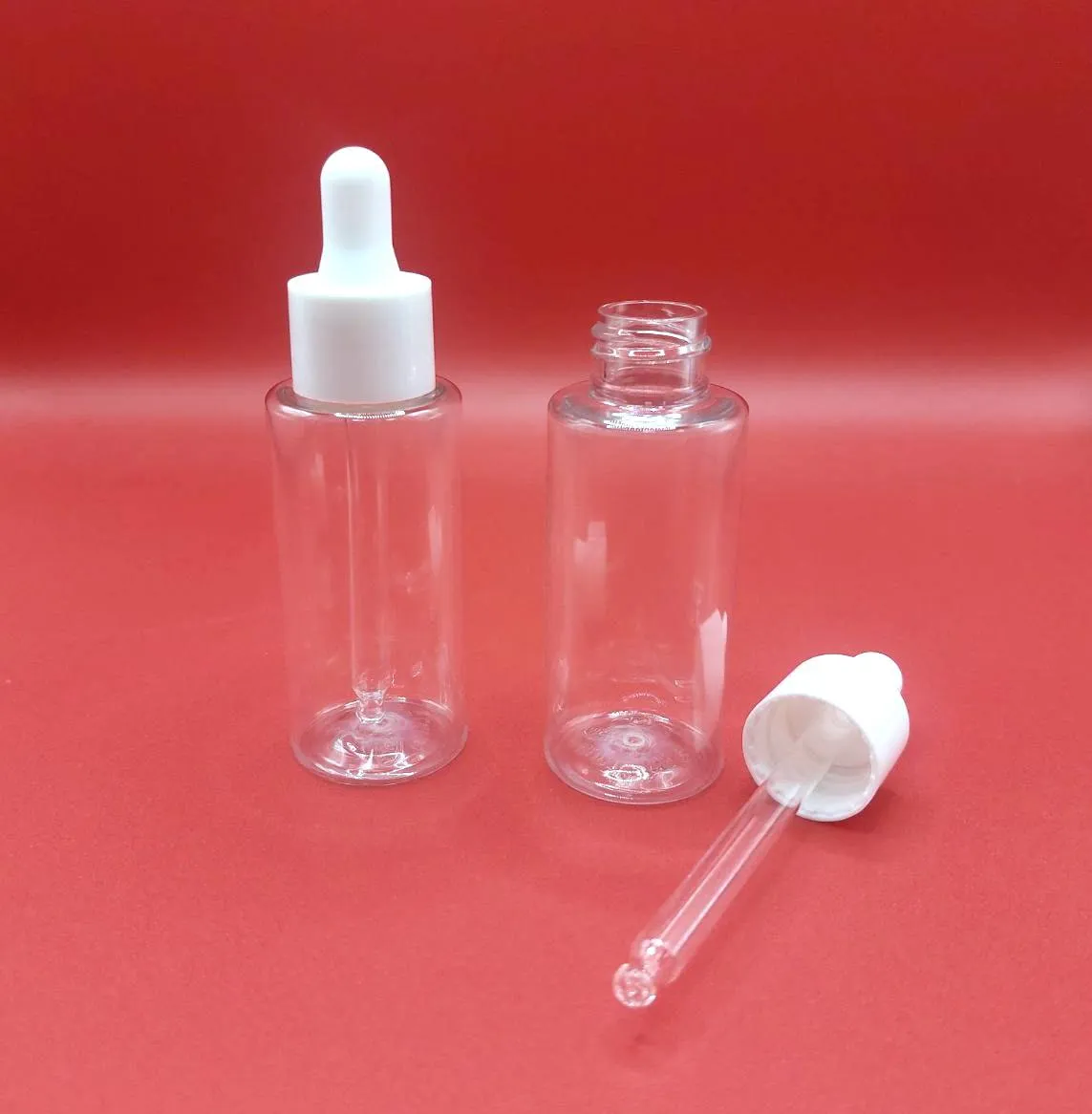 Флакон 50 мл 20/410 РЕТ прозрачный, натуральный без красителя (BU 874 A) в комплекте с пипеткой белой