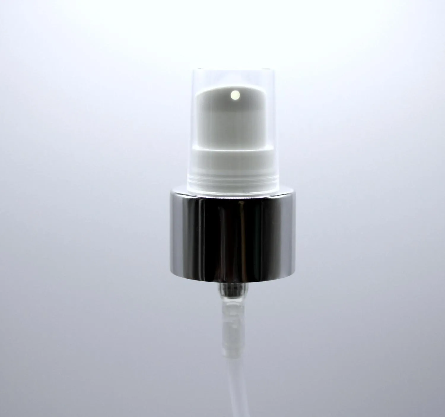 NEW_Дозатор 24/410 белый с алюм.чехлом под серебро, кремовый, колпак прозрачный, трубка 200мм ( в выдернутом состоянии)