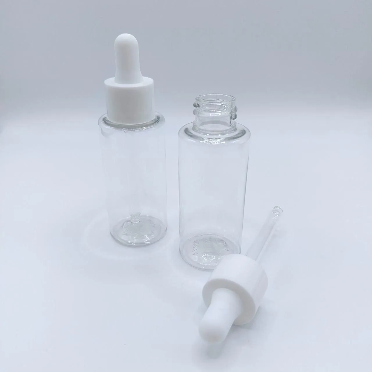 Флакон 50 мл 20/410 РЕТ прозрачный, натуральный без красителя (BU 874 A) в комплекте с пипеткой белой 5