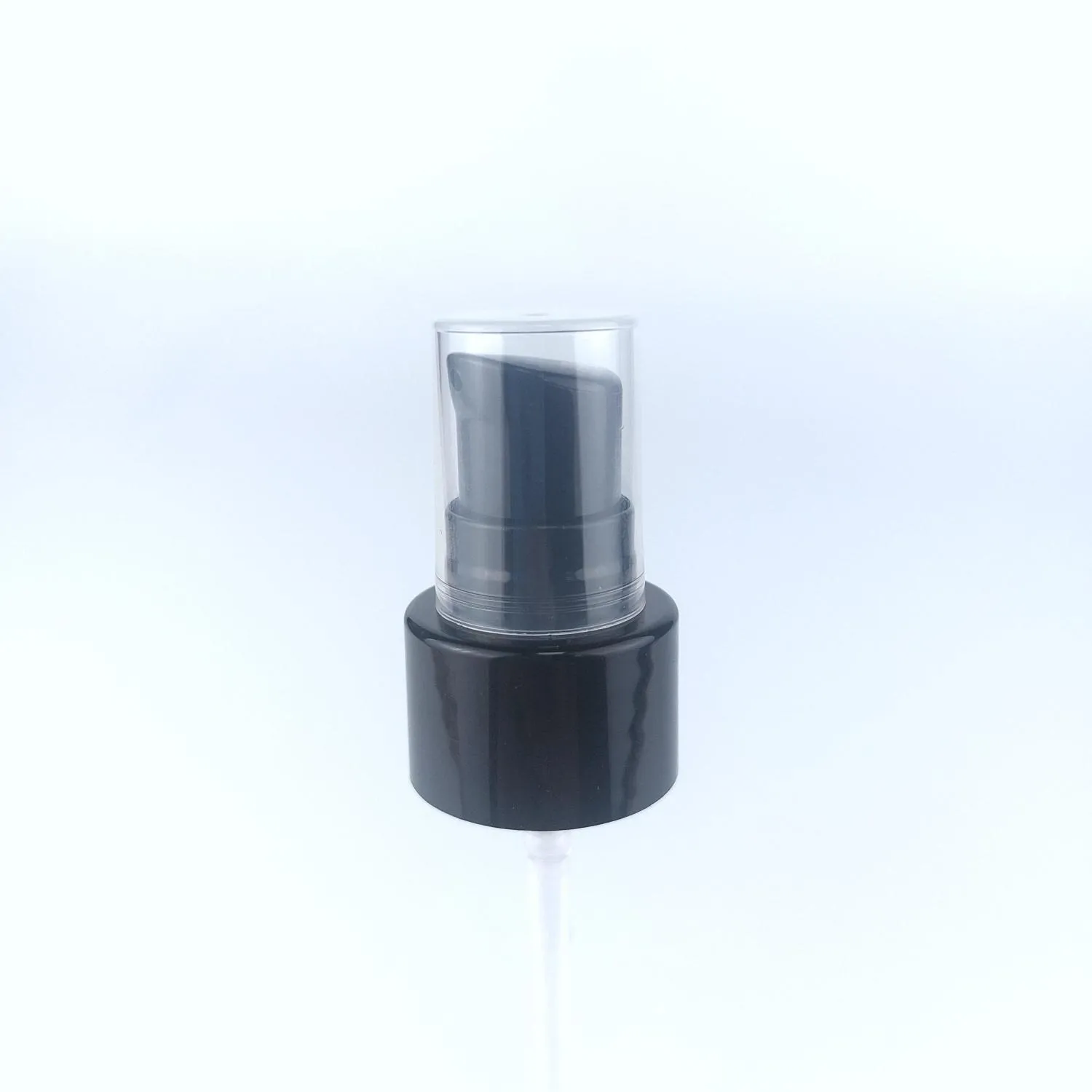 NEW_Дозатор 24/410 черный, с гладкой юбкой, кремовый, колпак прозрачный, трубка 200мм ( в выдернутом состоянии)