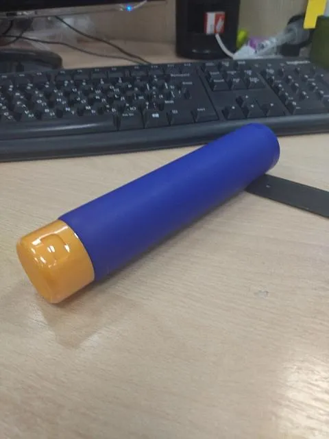 Туба PE d 40, 150 мл прокрас Blue 072 С, матовый лак, без печати, трубка 165 мм, мембрана, крышка флип топ прокрас пантон 1375 С, матовая, контроль вскрытия слив, отверстие 3 мм