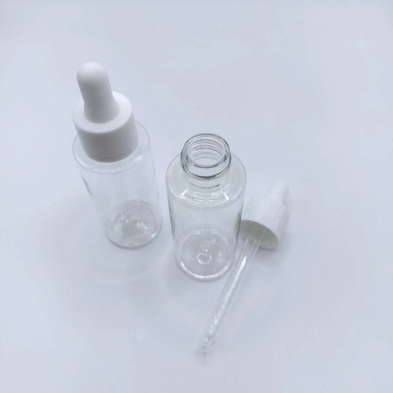 Флакон 50 мл 20/410 РЕТ прозрачный, натуральный без красителя (BU 874 A) в комплекте с пипеткой белой 6
