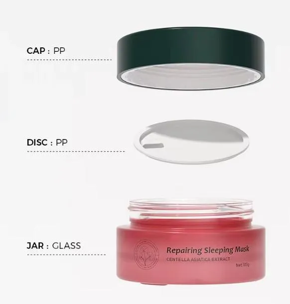 Банки стеклянные 100/200мл в комплекте с крышкой и твердым вкладышем 3